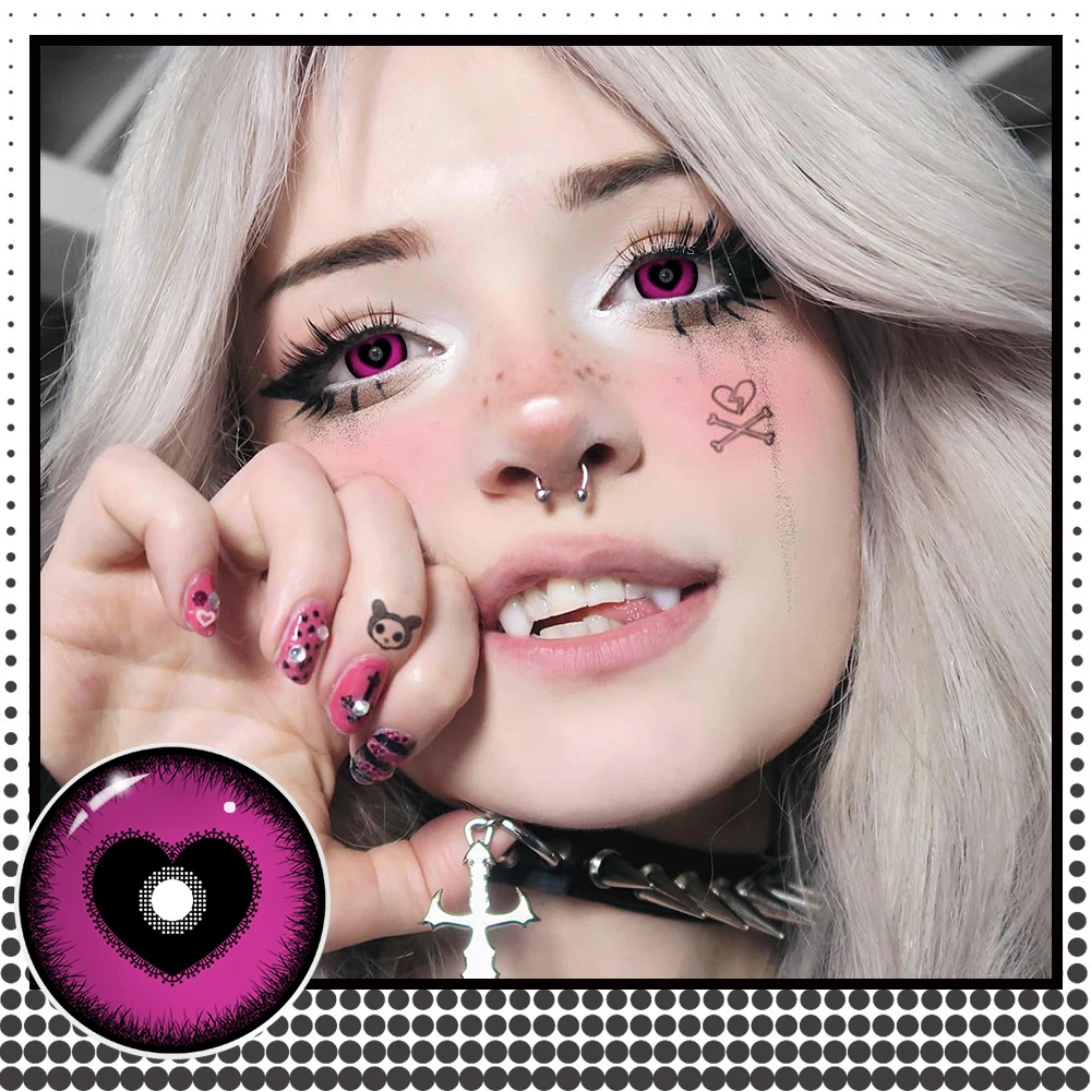 Lalens Wholesale Anime Cosplay Colored Contact Lenses Half Yearly Prescription Halloween Color Blind Contact Lenses