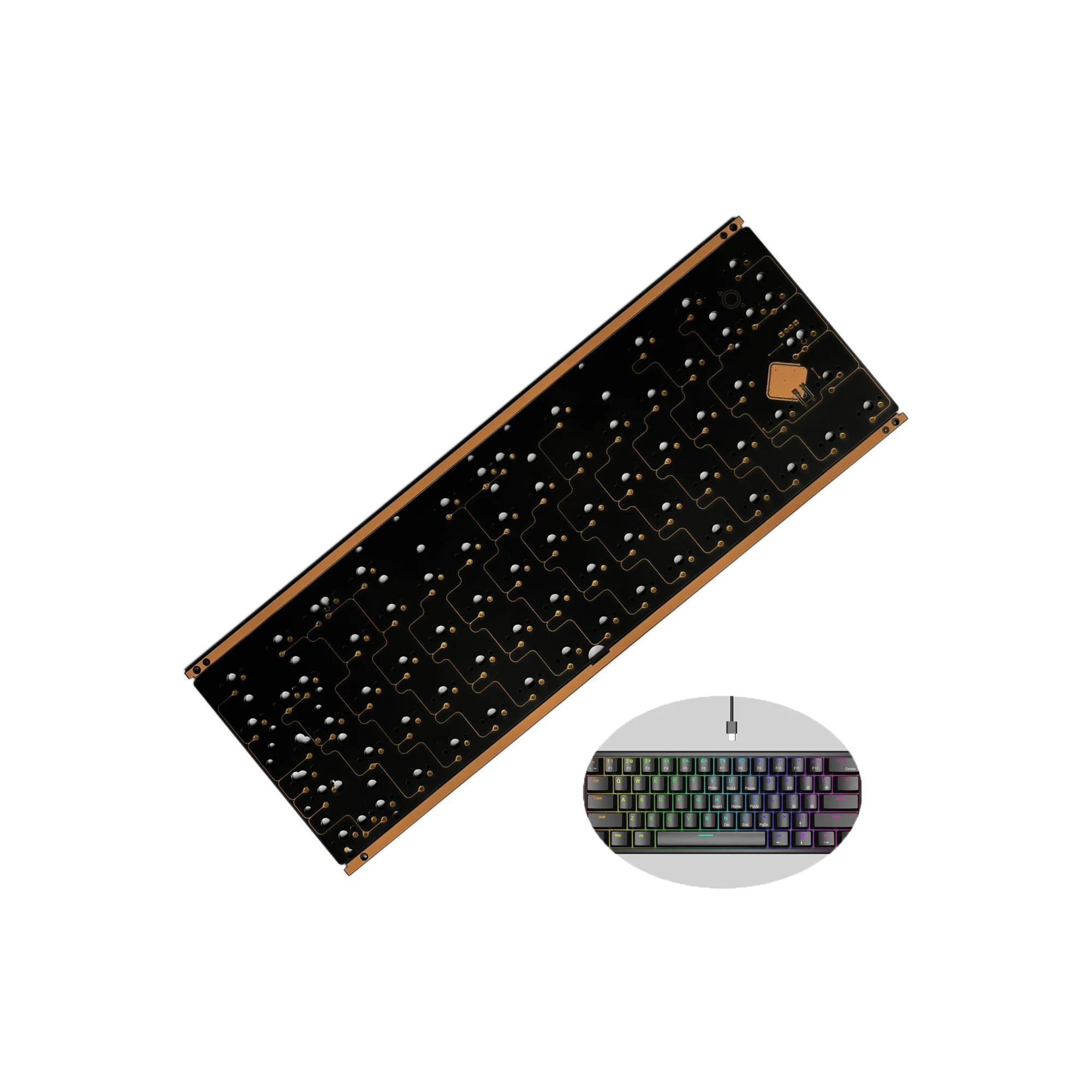 Custom 60% Mechanical Keyboard Assembly Pcb Service RGB Wireless PCB Factory Hot Swap keyboard pcb 60