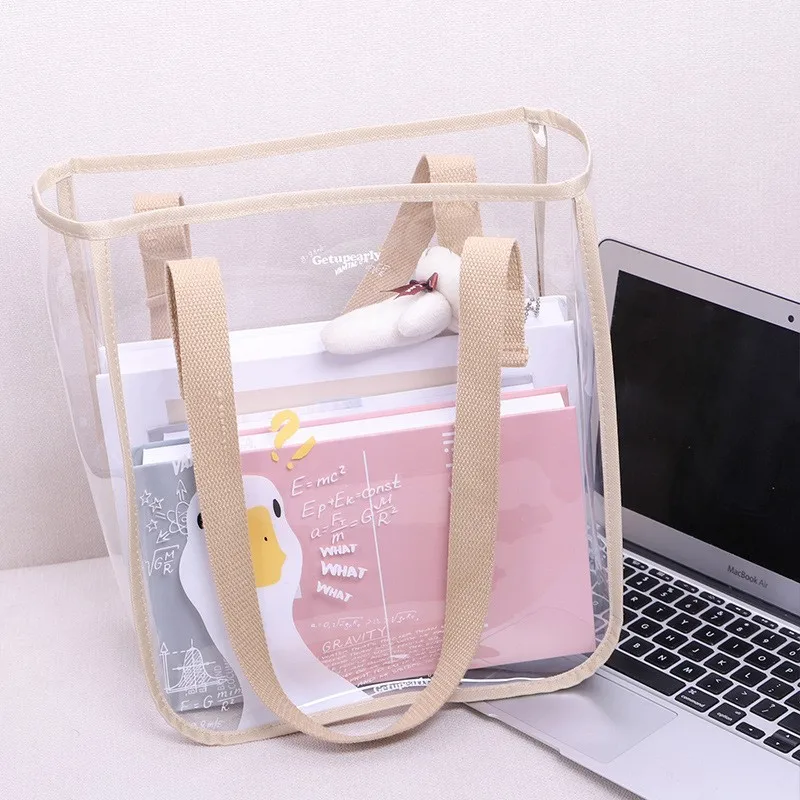 Tote Bag Waterproof Shopping Plastic Bags For Business Custom Pvc Handbag women shoulder bag