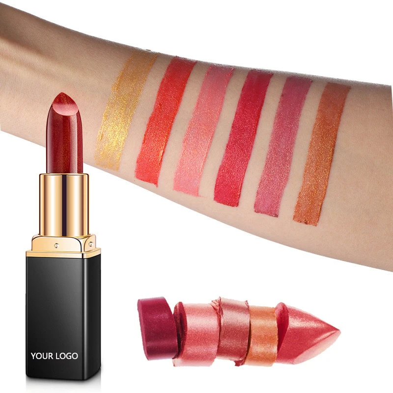 Color Shift Lip Sticks Diamond Mermaid Holographic Glitter Pink Color Changing Lipstick Sparkle Lips Viral Makeup Products