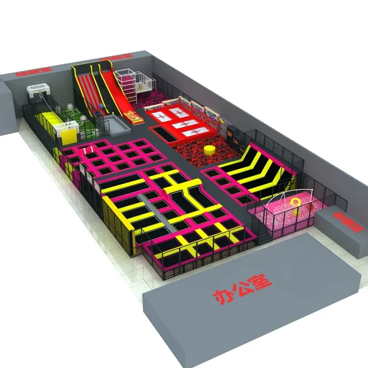 Ninja Warrior Course Indoor Trampoline Park Kid Indoor Playground