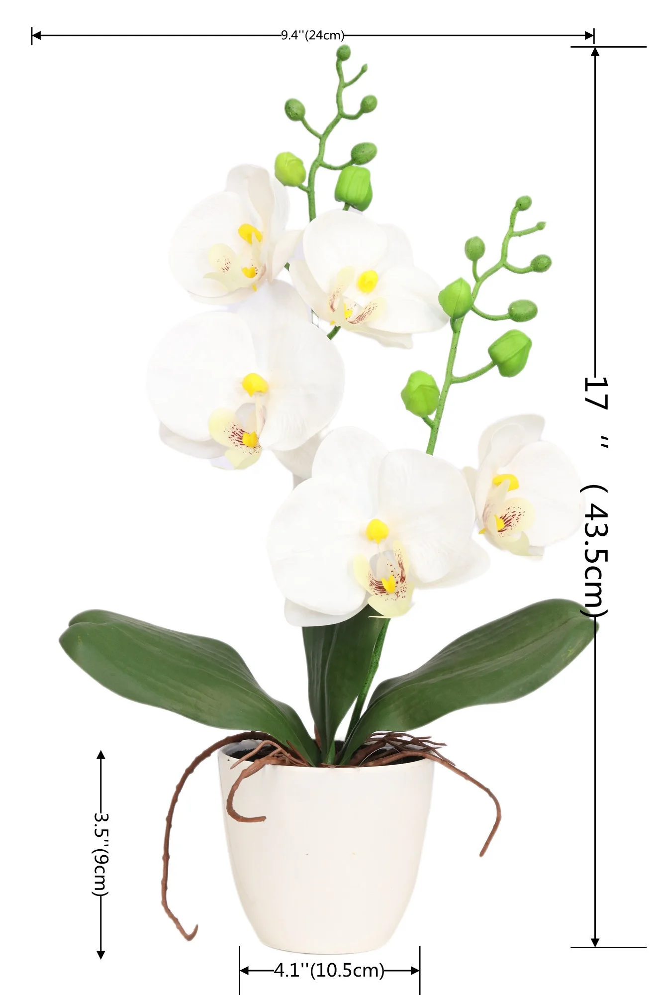 Orchids artificial flowers with pot plastic orchid pots phalaenopsis orchid plants for decor
