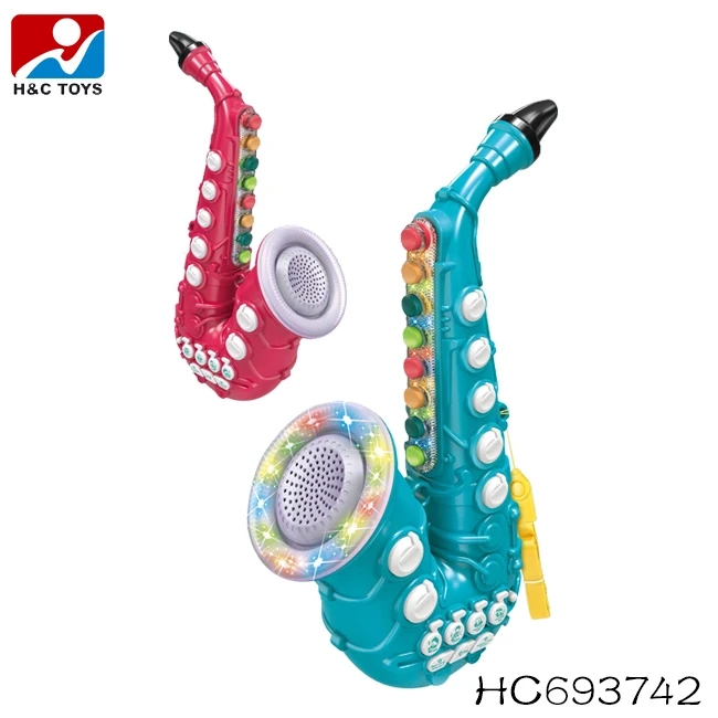 Simulate music clarinet with lights for kids education musical instrument plastic clarinet toy