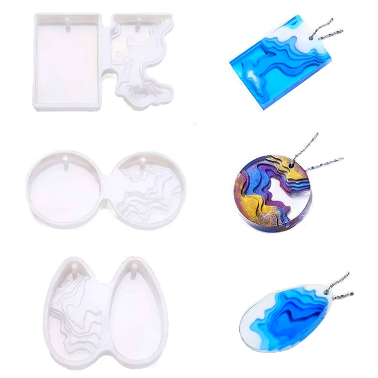 Amazon Hot 2020 New 3PCS Creative Island Beach Patterns Pendant Silicone Resin Molds TOYS0306