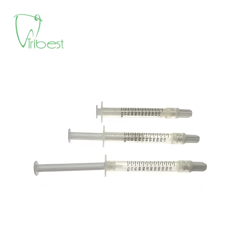 Factory Price Safe Material Disposable Dental Plastic Material 1.2cc Luer lock irrigation syringe with printed graduation