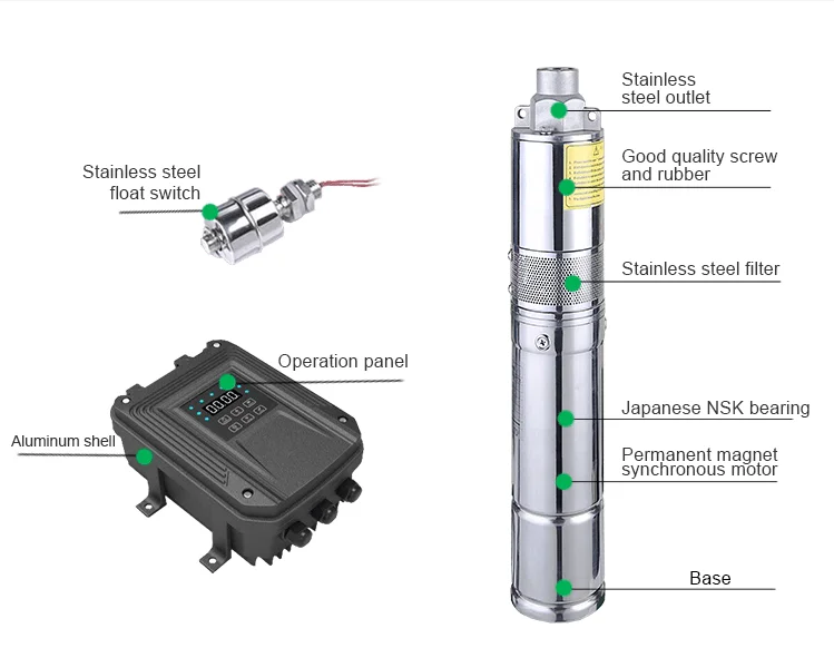 high quality 100m head lift submersible solar water pump 3 screw solar water pump deep 24 v solar samarsebal pump