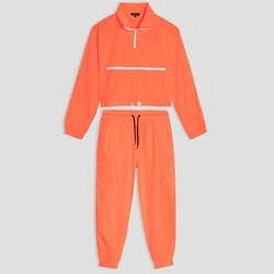 OEM Wholesale Custom Trouser With An Elasticized Cargo Pockets Fashion Womens Tracksuit Couple Polyester Tracksuits