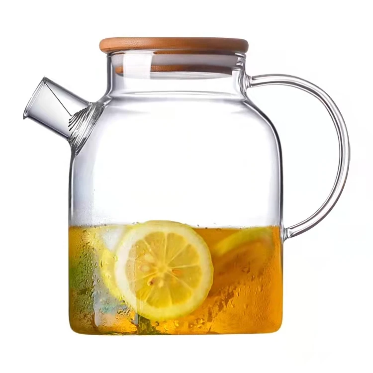 hot wholesale high borosilicate heat-resistant clear glass kettle teapot warmer glass tea jug giftset