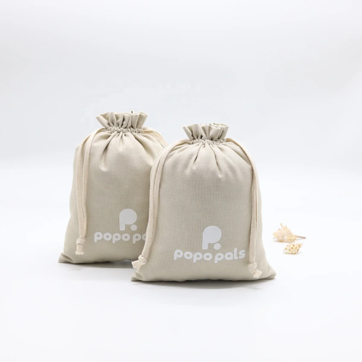 High Quality Cotton Canvas Drawstring Baby Clothing Shoe Toys Packaging Bag Natural Cotton Cosmetic Makeup Gift Bag