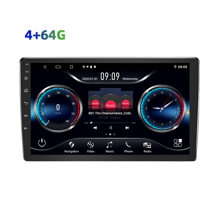 Multifunctional 10Inch Ram 4Gb Rom 64Gb Android Auto Bt5.0 Wifi Am Fm Rds Dsp Autoradio Double Din Carplay