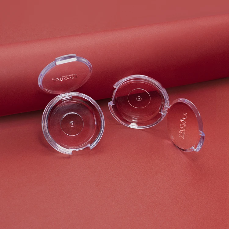 Hot sale Plastic Round Transparent Clear Eyeshadow Case Eyeshadow Palette Private Label Custom Packaging Pallet Eyeshadow