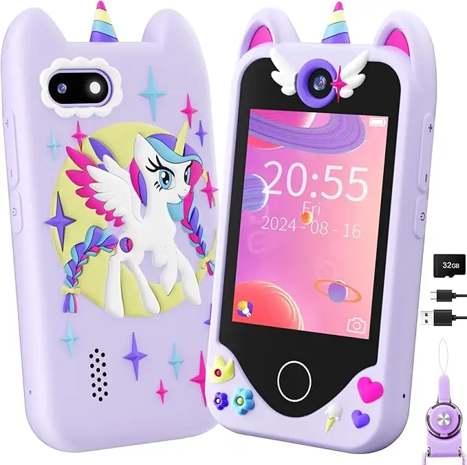 Kids Smart Phone for Girls Gifts  Toddler Christmas Birthday Gift for Age 3 4 5 6 Year Old, Kids Cell Phone Toy with Touchscreen
