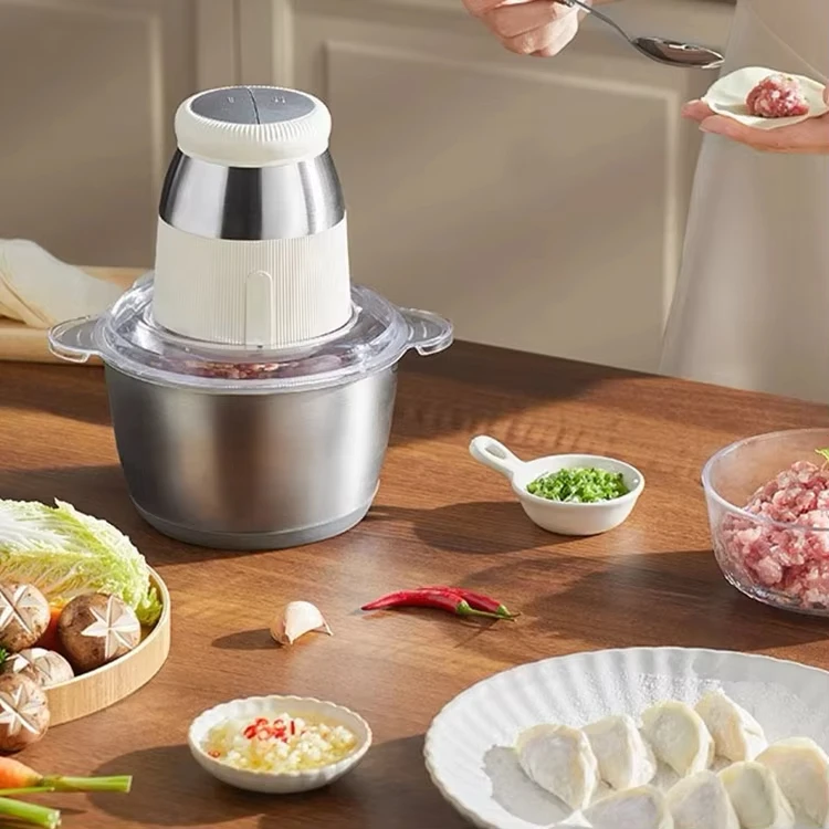 Household Meat Grinder Multifunctional Stainless Steel Electric Handheld Large Capacity Cooking Auxiliary Food Stuffing Machine