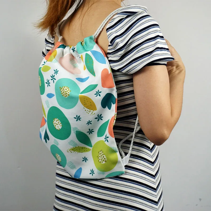 Wholesale Promotional Eco-Friendly Length Can Be Customized Small Rope Tote Pure Cotton Canvas Drawstring Bag