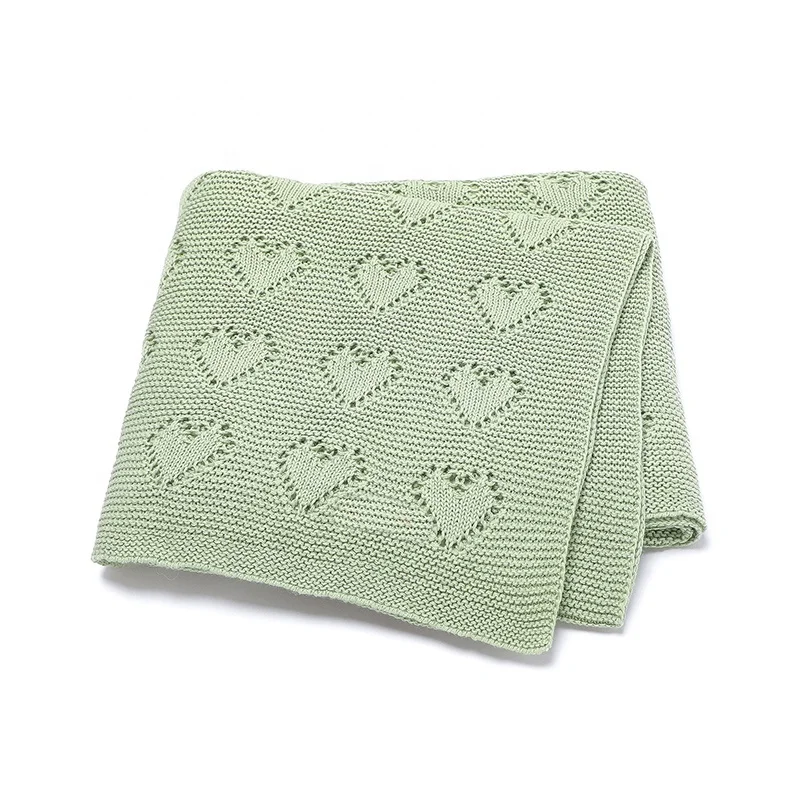 Wholesale Handmade Knit Cotton Blanket Newborn Throw Blanket for Baby Knitted Baby Blanket