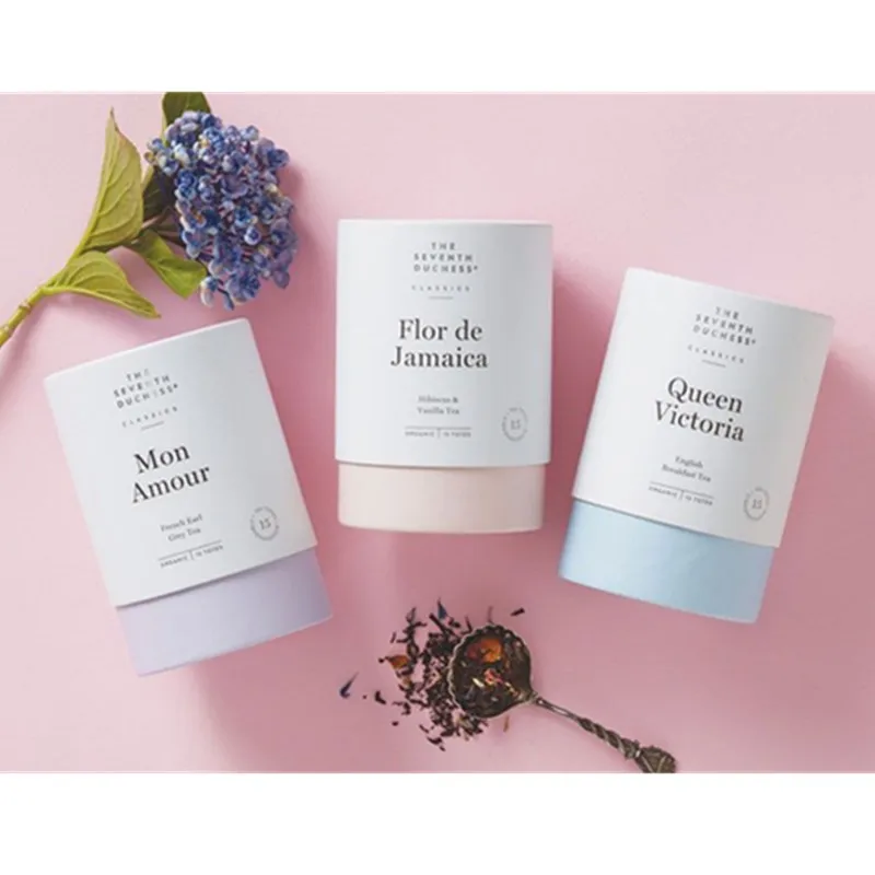 biodegradable paper cylinder boxes tea packages for teasing food tube container