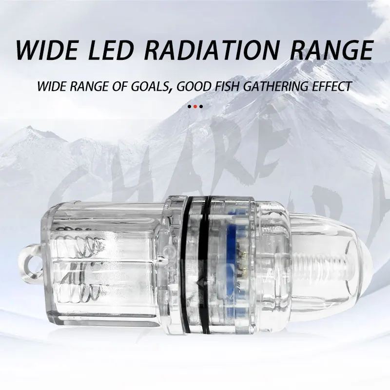 LED Lure Light Diamond Shape Deep Drop Lamp Attractive Underwater Fishing Squid Net Float Flash Fish Light