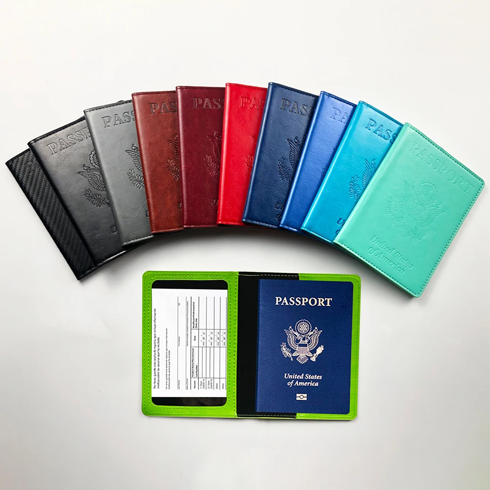 In stock leather toefl passport holder travel wallet,Amazon sublimation passport holder Card Case Cover