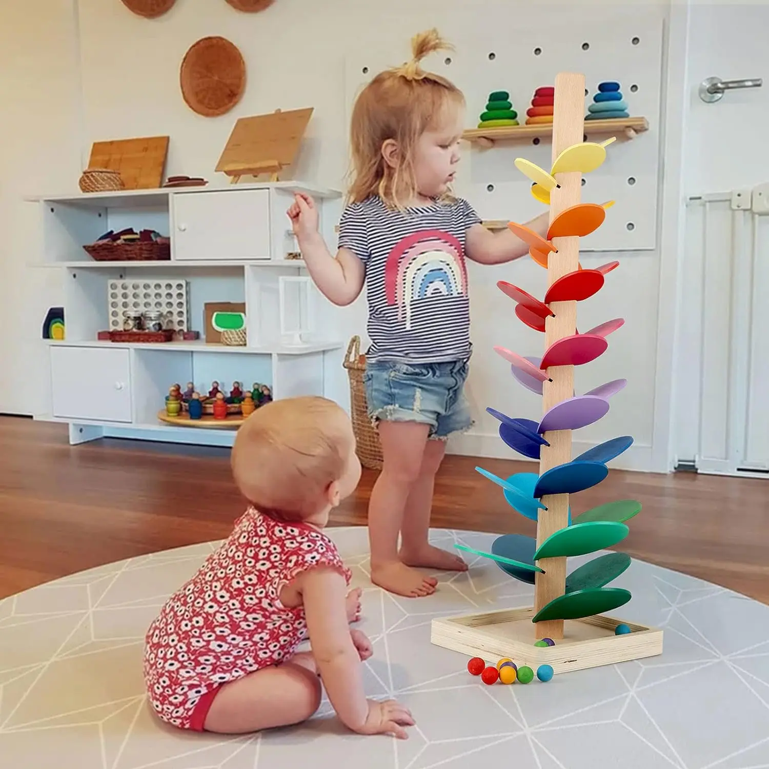 Wooden Marble Tree Toy for Toddlers Music Tree Educational Montessori Toy Boy Girl Gifts
