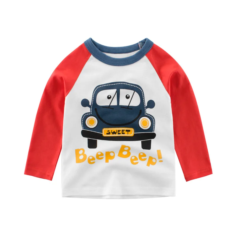 Autumn new baby boy long sleeve t-shirt kids car cartoon top pullover blouses