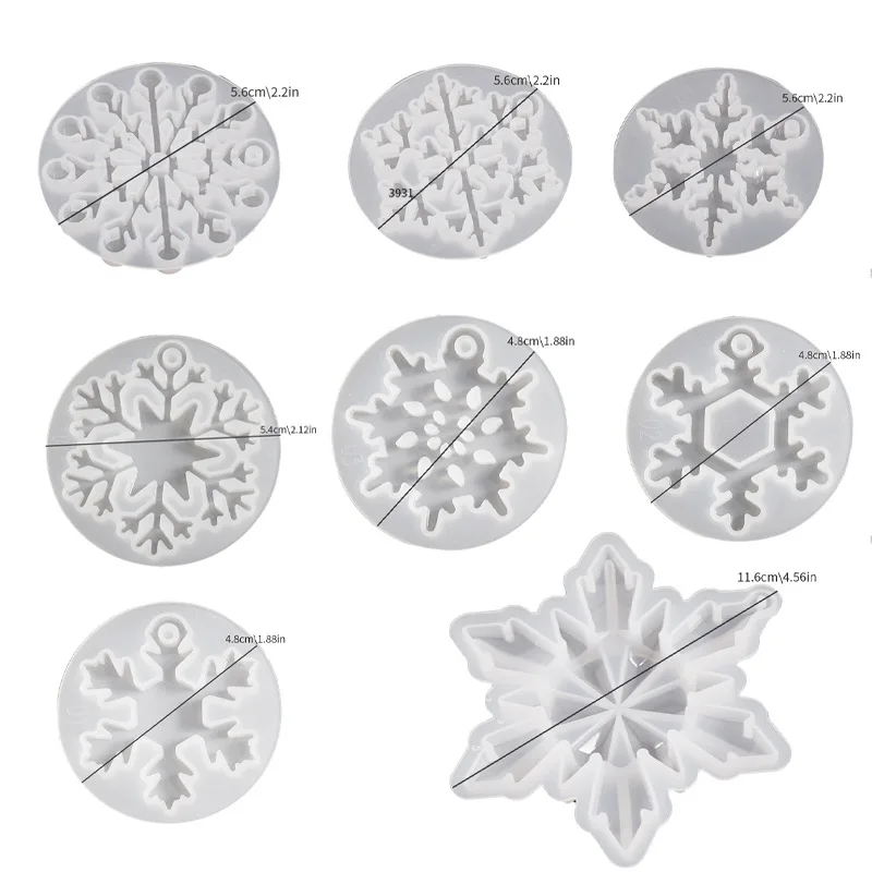 Wholesale DIY Silicone Mold Epoxy Resin Gypsum Plaster Various Snowflake Silicone Mold for Christmas Home Decoration BPA Free