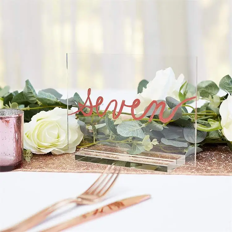 Customized Wedding Table Sign 5x7 Blank Acrylic Table Number Holder