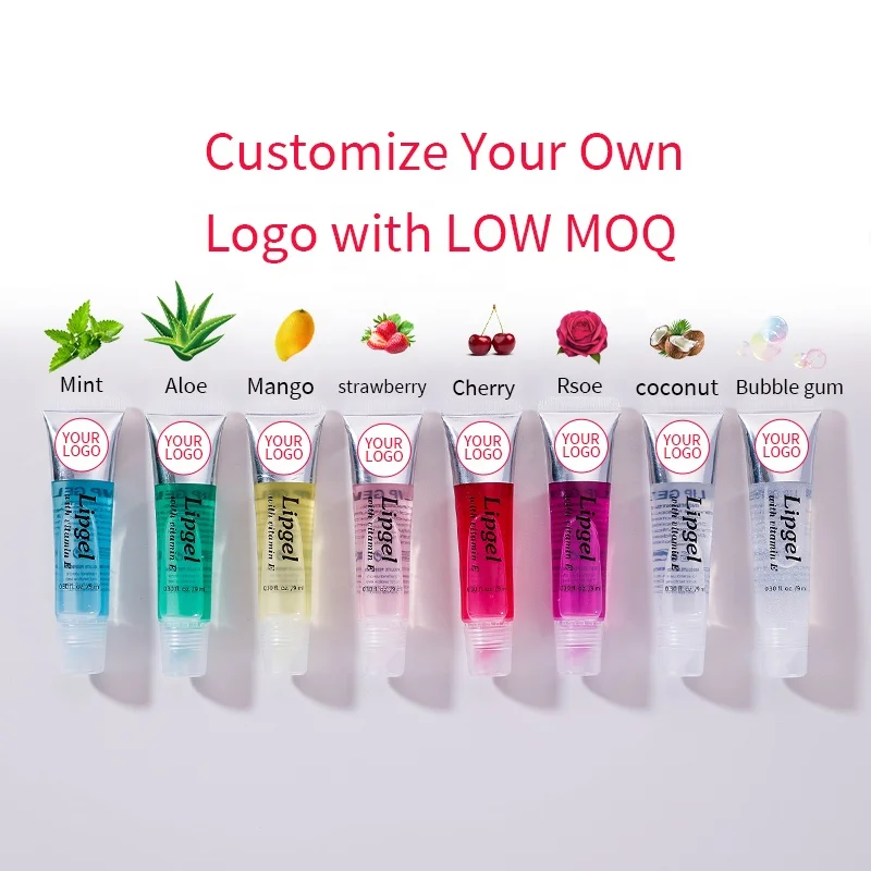 2022 New Top Sale Lip Gel Plumping Moisturizing Glitter Lipgloss Small keychain lip gel Clear lipgloss In Squeeze Tubes