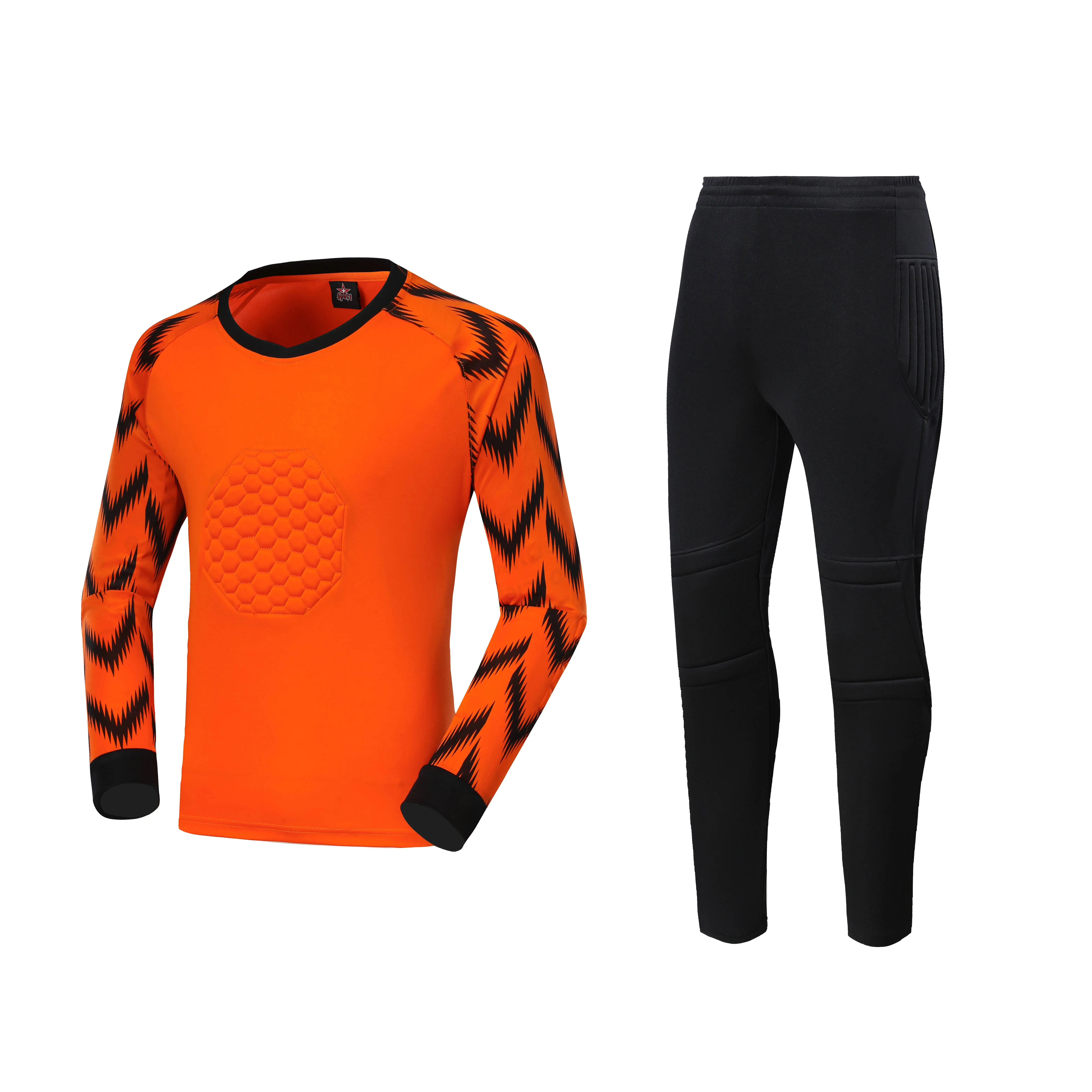 Custom Soccer Goalie Training Protector Long Sleeve Football Goalkeeper Tops New Jersey Kits with Sponge Features