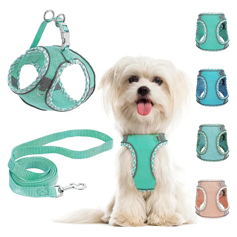 Soft Breathable Lightweight Pet Vest Reflective Puppy Dog Harness and Leash Set