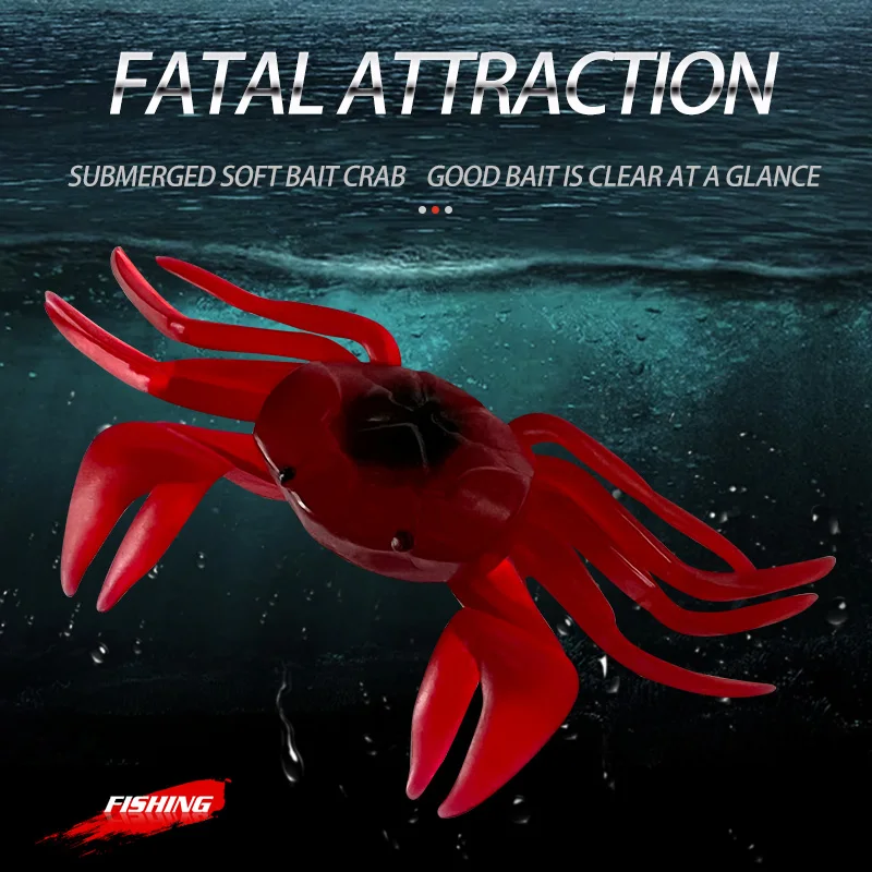 Fishing Soft Crab Lure Artificial Silicone 3D Simulation Crab Bait Trap Fishing lures