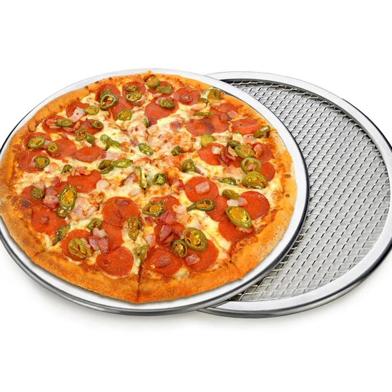
6/8/10/12/14 inch Perforated Round Aluminum Pizza Pan Non-Stick Punched Pizza Tray Baking Tray For Oven 