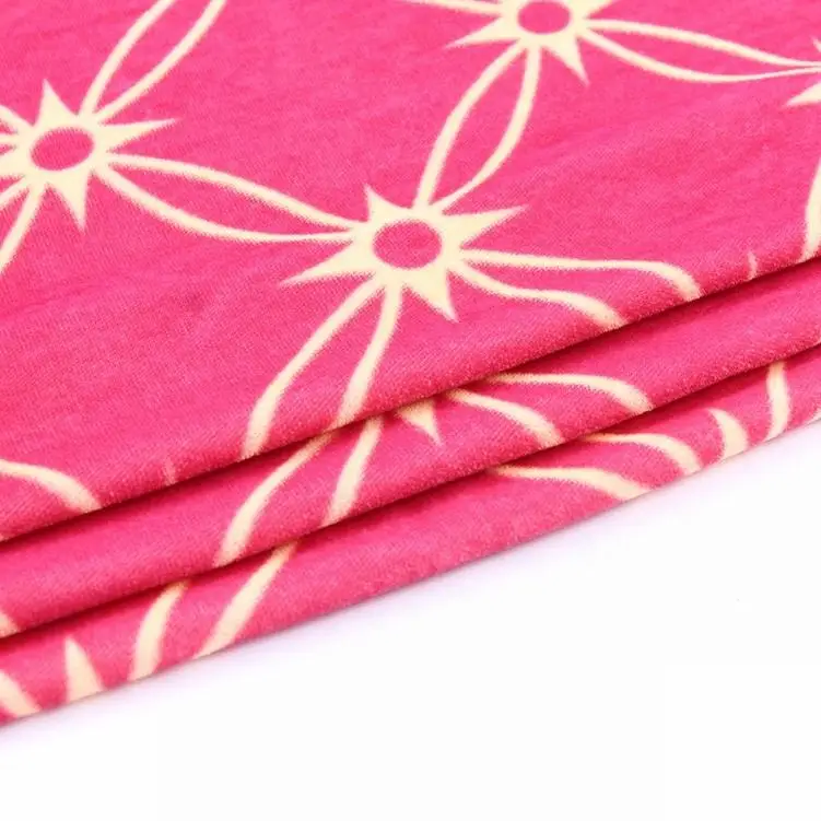 100 percent polyester indonesia kain printed velvet pink fabric velour for car seat and dresses