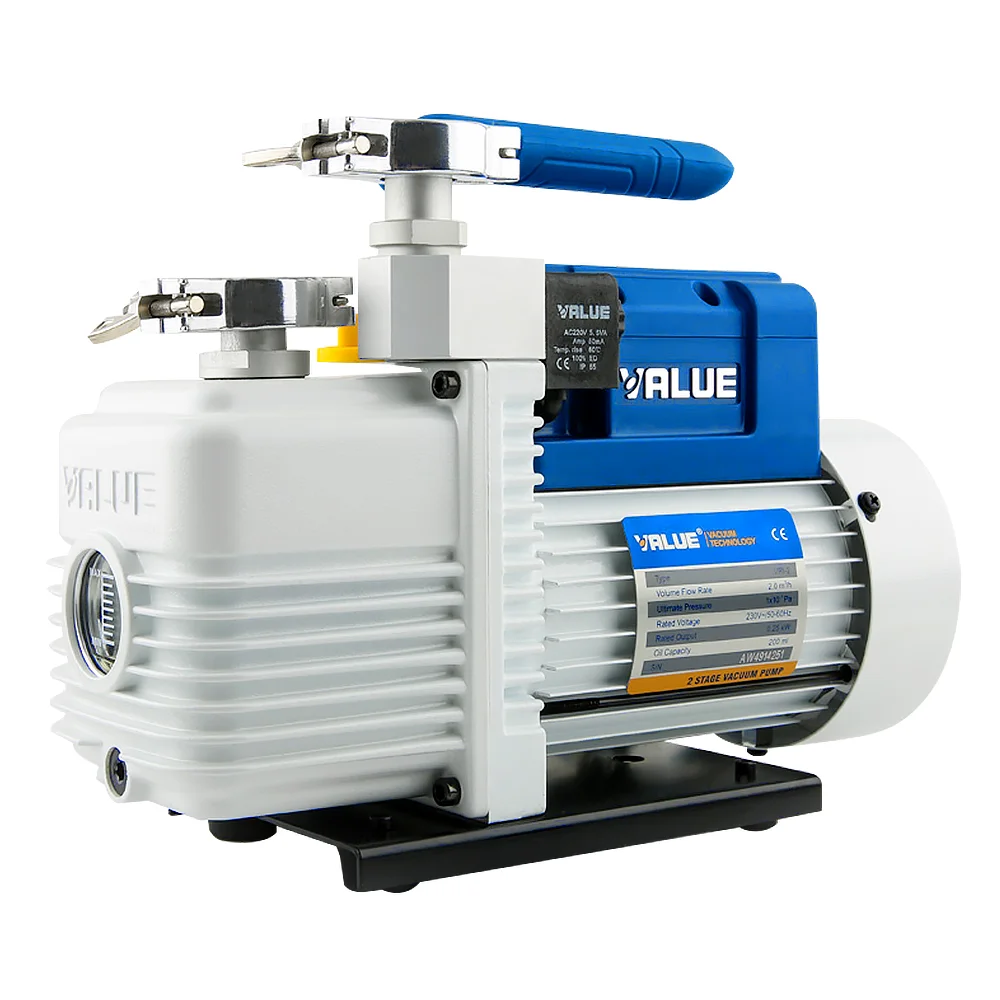 VRI-2 220V 370W 1.4CFM High HVAC Two-stage Dual Stage Refrigeration Mini Rotary Vane Air AC Vacuum Pump