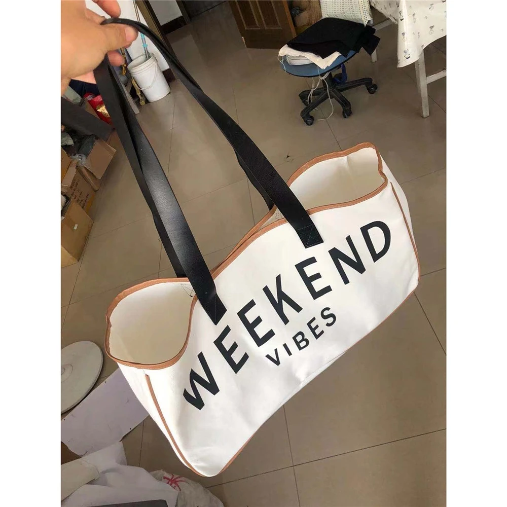 Shopping Weekend Bolso Large Capacity Votton Hemp Tote Bags Sac A Main tote bags with custom printed logo