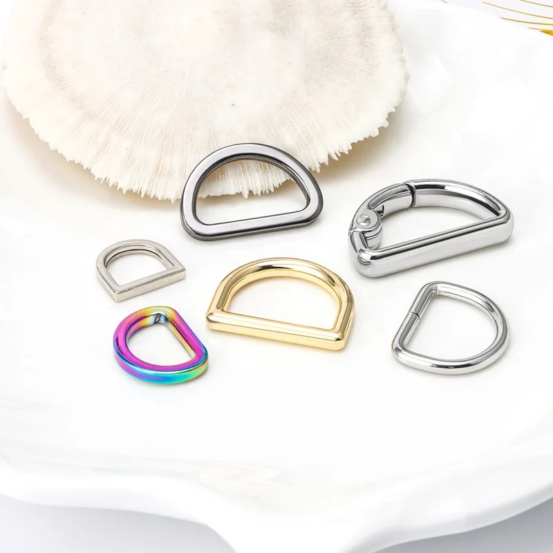 Wholesale Bag Accessories Handle Ring D Zinc Alloy Custom D-Ring Buckle Colorful Metal D Ring for Handbags