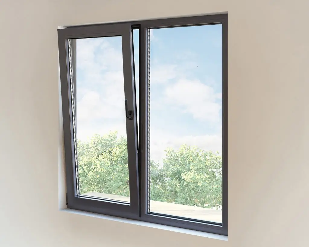 JTHOME Modern Design Thermally Broken Tilt Turn Aluminum Alloy Windows Soundproof Swing Open for Bedrooms