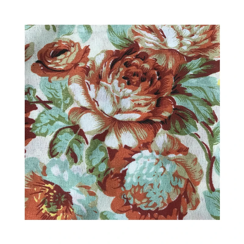 
100% polyester Rose pattern fabric with pigment printing bedding fabric curtain fabric flower design 