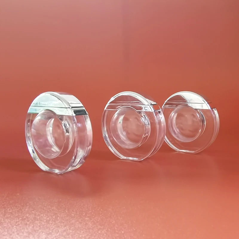 customize new round cosmetics transparent powder blusher cream squeeze plastic cosmetics empty concealer liquid