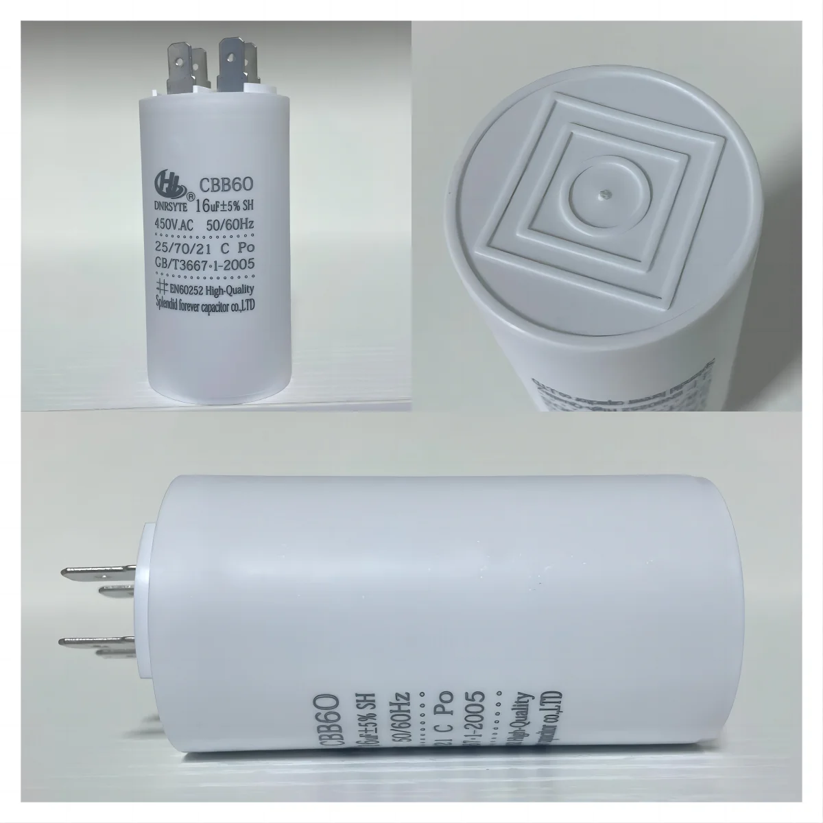 2023 Latest Models 16uf 450A.AC 50/60Hz CBB60 Terminal type capacitor mkp x2  275v o general air conditioner