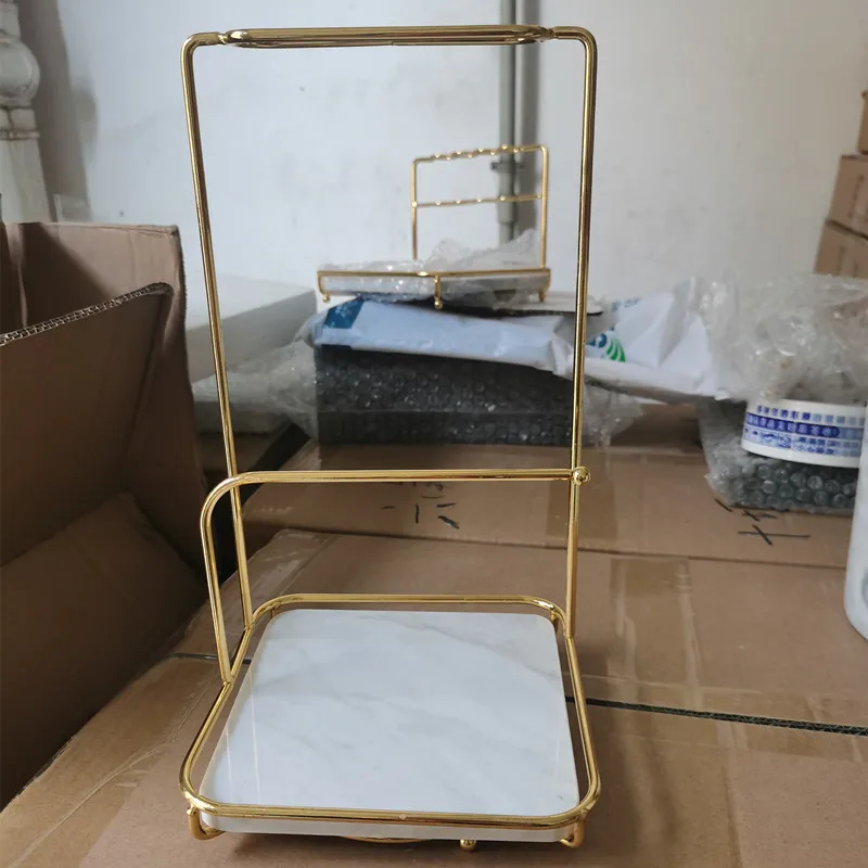 Custom Hanging Jewellery Bracelet Earring Display Stands Rack Holder Marble Base Necklace Jewelry Earrings Displayer With Stand