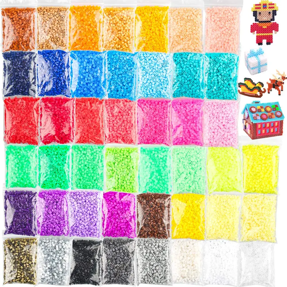 36000 Pcs 45 Colors Bulk Assorted Multicolor Kids Crafts Ironing 5mm Fuse Beads box for children
