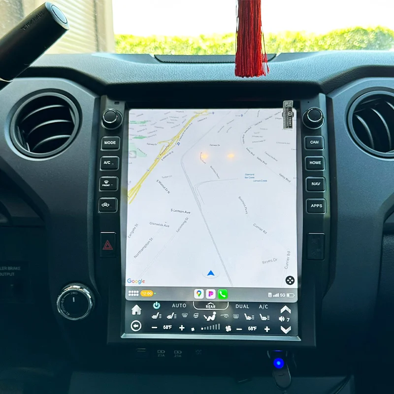 Pheonixautomotive Tablet Dashboard Headunite Tesla Style Vertical Screen GPS Navigation Radio for Toyota Tundra  2014 - 2021