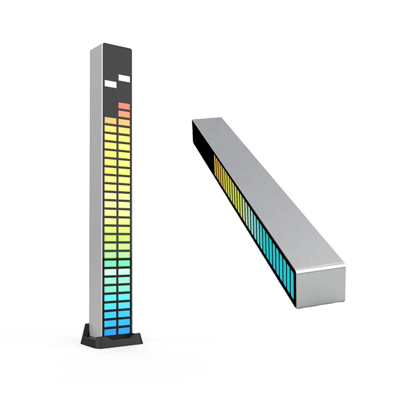 Индикатор уровня воспроизведения музыки 32 бит, алюминиевая панель, управление через приложение, аудио, RGB, звукосниматель с голосовой активацией, ритмичное освещение, светодиодный звуковой свет