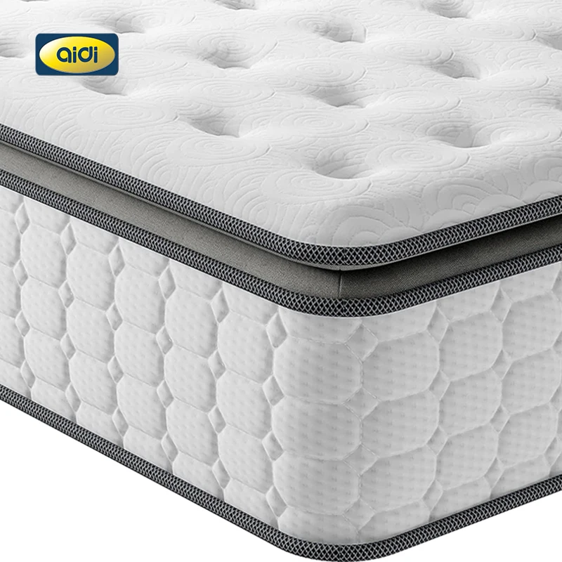 AIDI003 Euro Pillow Top Custom Factory King Queen Full Single Size Memory Foam Latex Pocket Spring Hotel Bed Mattresses in a Box