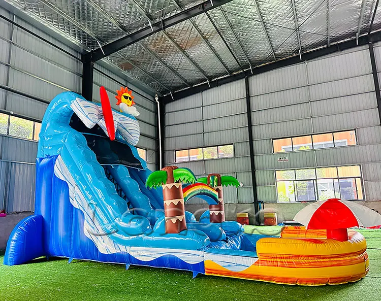 Chateaux palm tree toboggan gonflables inflatable water slide commercial jumping slides