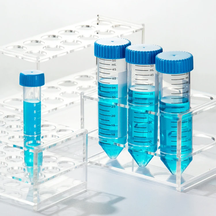 Laboratory clear acrylic display test tube stand holder