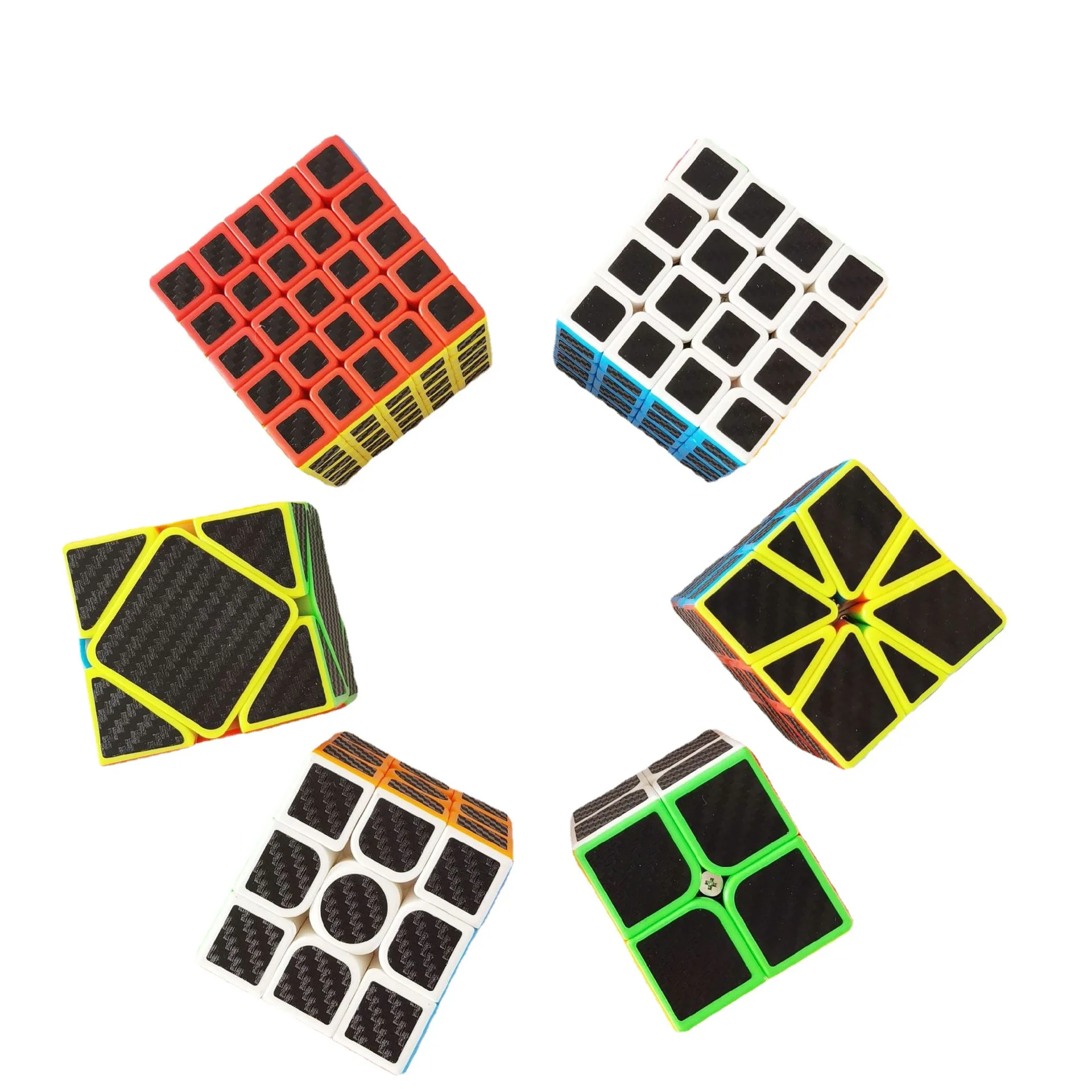 Hot Selling Fast Magic Cube speed puzzle professional cube Carbon Fiber Sticker Smooth  Cube Puzzles Educational Toys for Kids