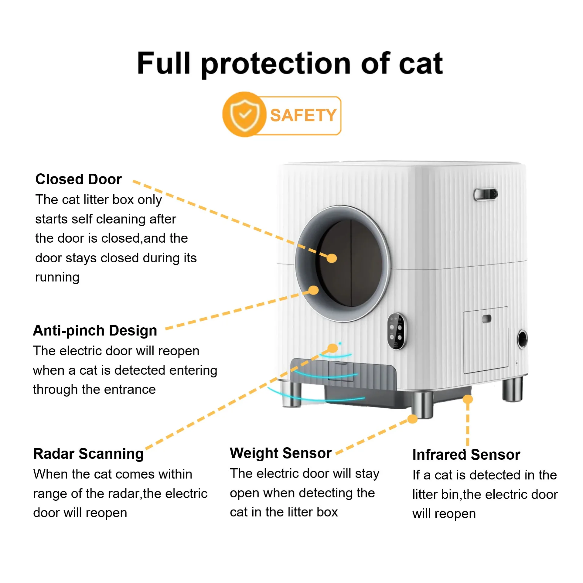 Wholesale Large Automatic Self Cleaning Cat Litter Boxes with App Control and Weight Sensor