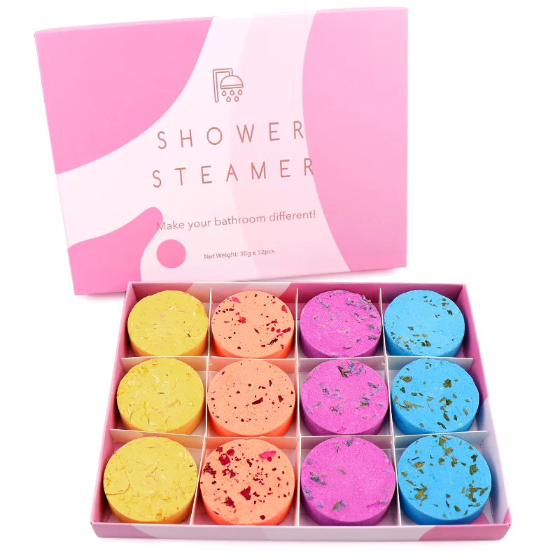OEM/ODM 12 PCS shower tablet Organic Essential Oils Aromatherapy Shower Steamers