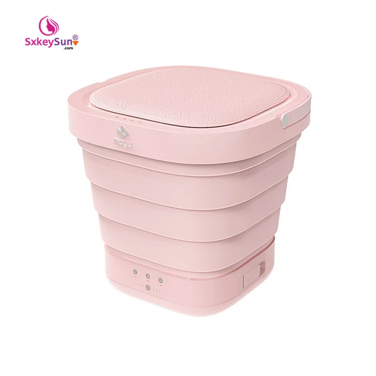 portable mini folding clothes washing machine bucket automatic home travel self-driving tour underwear foldable washer & dryer